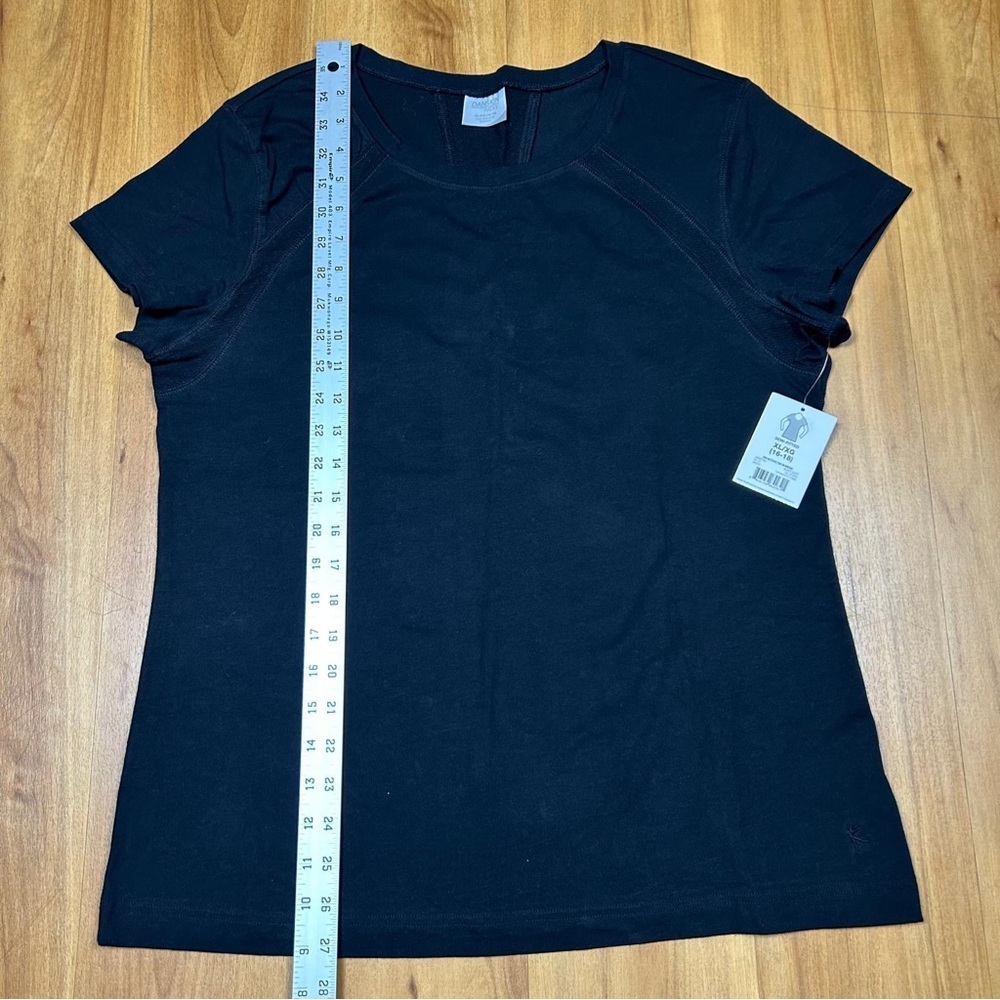 Danskin Now Women's Black Short Sleeve Top - Picture 4 of 9
